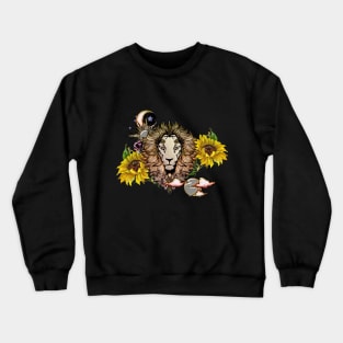 Awesome lion with flowers Crewneck Sweatshirt